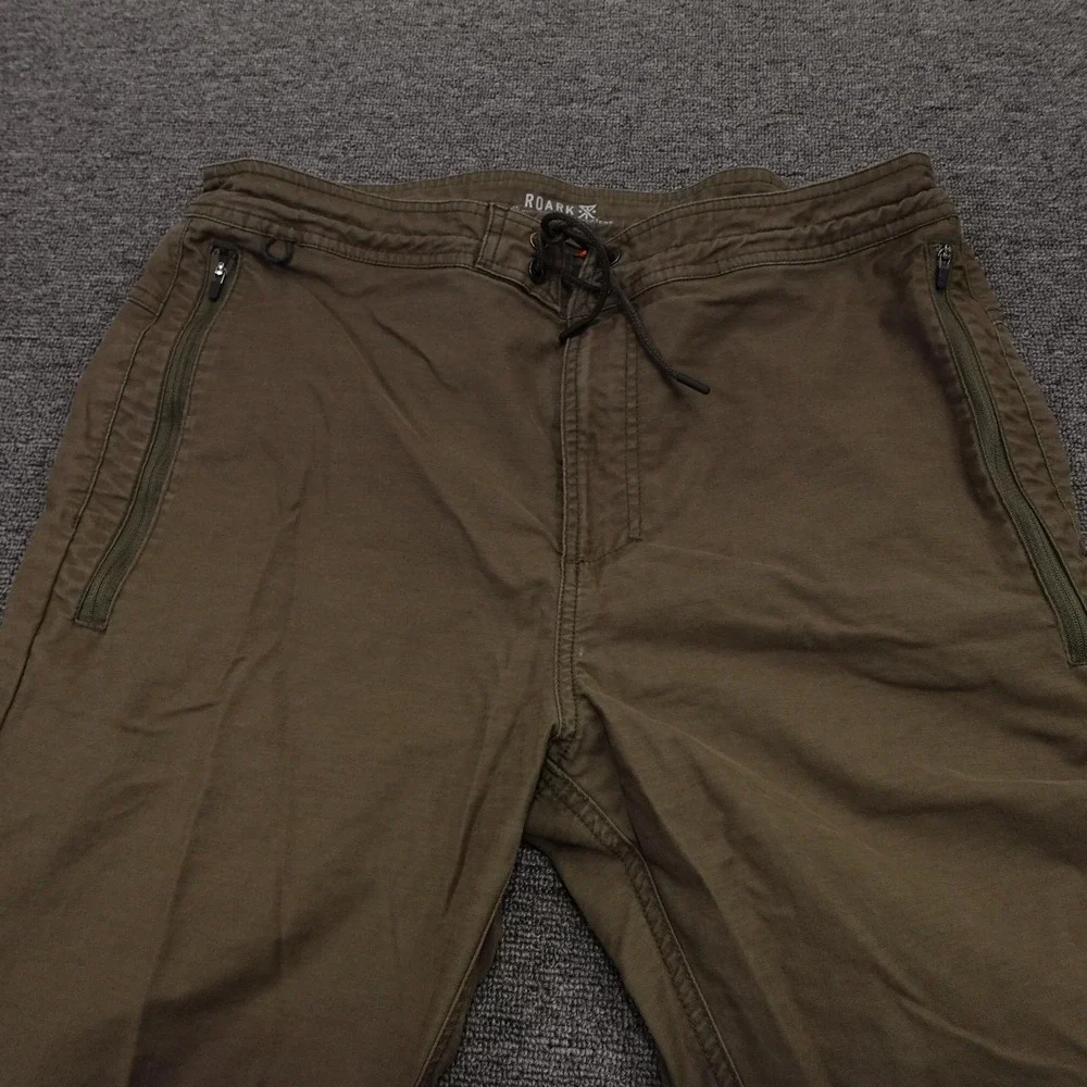 Roark Pants Mens 33x31 Green Elastic Waist Drawstring Canvas Stretch Casual